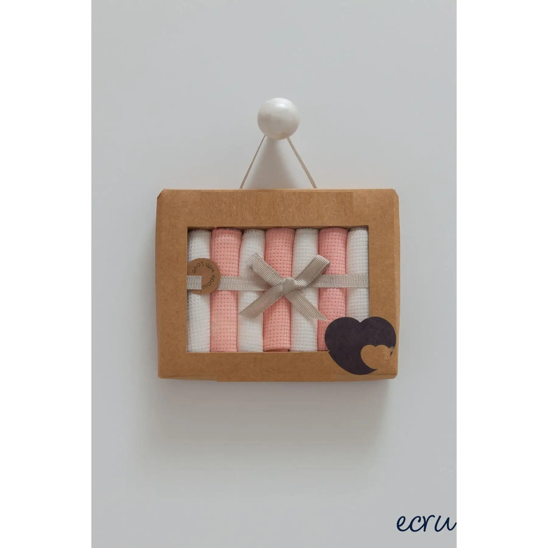 Baby 7 Pack Mouth Wipes pink ecru colored