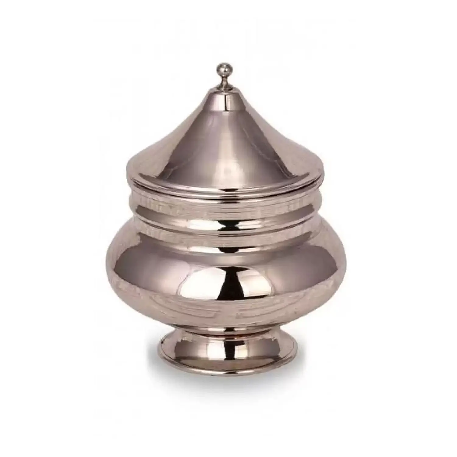 Turkish Handmade Rumeli  Copper Spice Herb Sugar Container With Lid Nickel Color