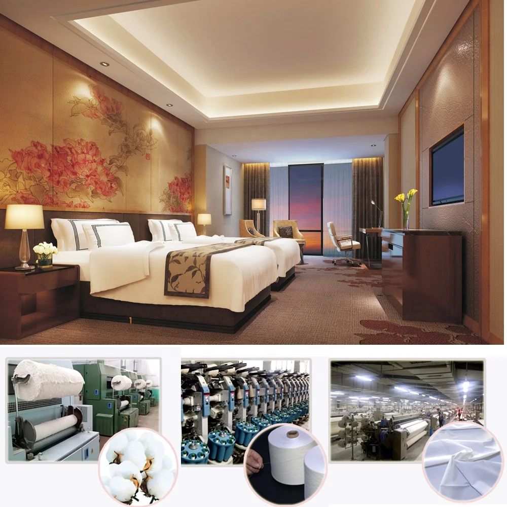 200-500TC Cotton cheap hotel bed sheet bedding set hotel bed linen