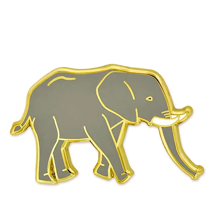wholesale custom elephant metal enamel pin zoo animals