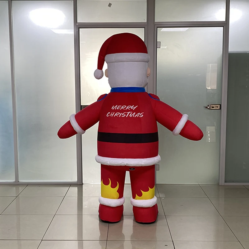 New Design Handsome Customized Moving Inflatable Father Christmas Wearable Giant Inflatable Walking Santa Claus Costume