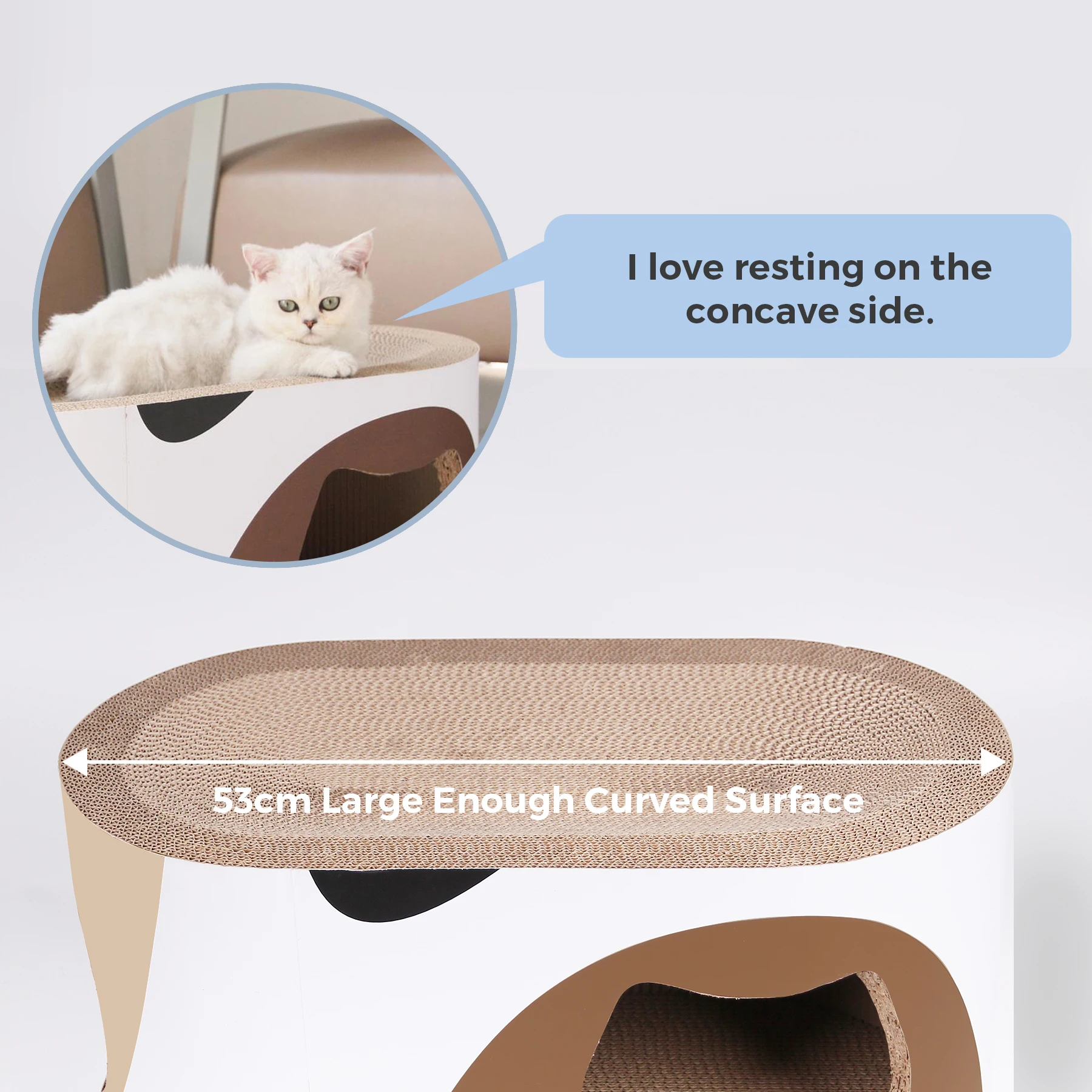 Modern and Fashion, Strong Cardboard Cat Scratcher Lounge Recycled Cat Scratching Toys Protector with Cat Hole