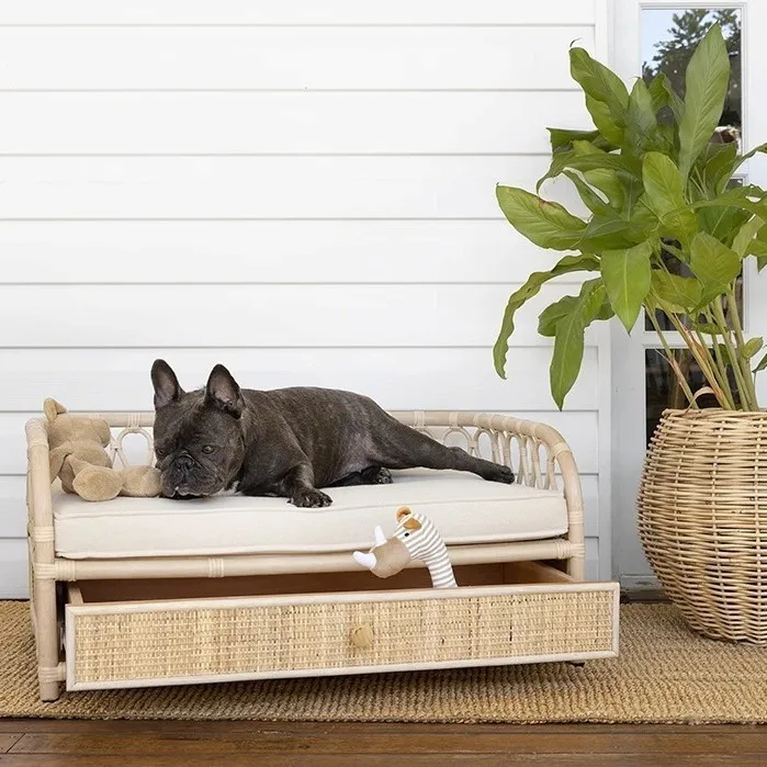Latest Design Pet Bed with Drawer Made from Best Quality Rattan. Bed for dogs and cats