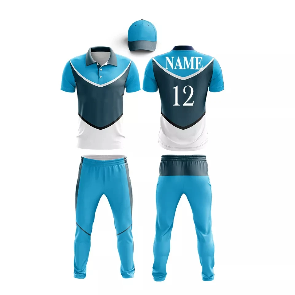 Custom Logo Cricket Jersey Design High Quality T Shirt And Trouser Cricket Set Cricket Uniform  Jersey Design