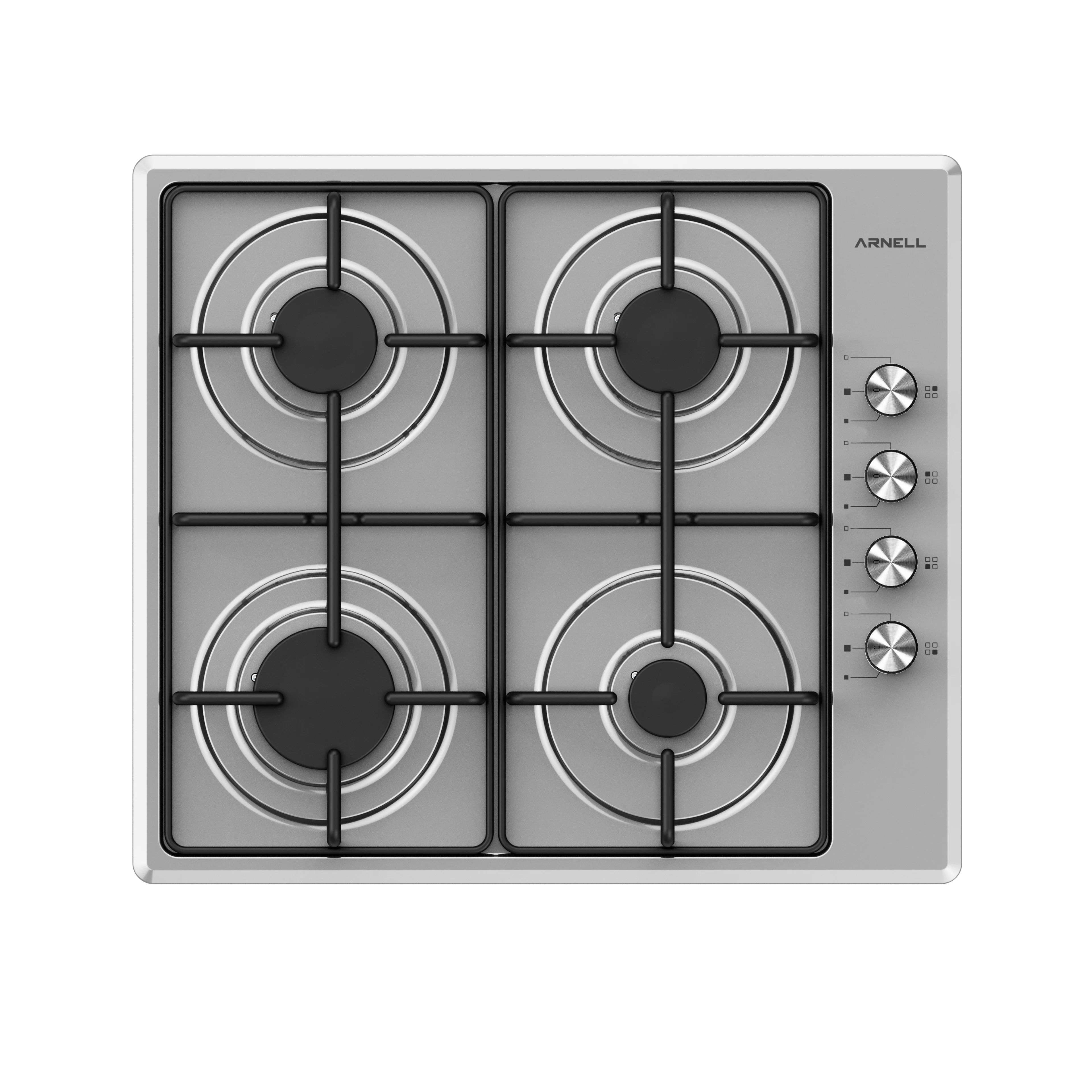 Built-in 4 Burner Gas Hob Inox Gas Safety System , Triple Burner 3 Years Contact The Supplier AR-600 Premium Quality Aluminum