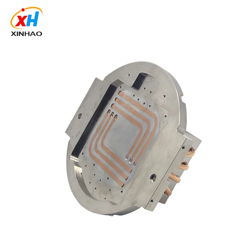 Xinhao OEM Custom High-Power Laser Light CNC Aluminum Plate Heat copper Pipe with Zippered Fins for LED Heat Sinks