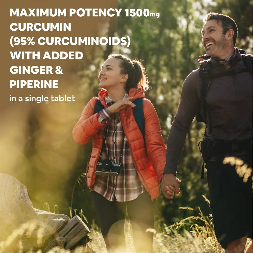 Curcumin Tablets with Piperine Immunity Boosters Tablets with 95% Curcuminoids with Curcuma Longa, Turmeric Powder & Ginger for