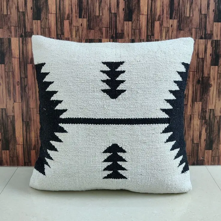 Japanese Simple Paige Hand Woven Embroidery Throw Pillow Covers with Fringing Supplier In India By Avior