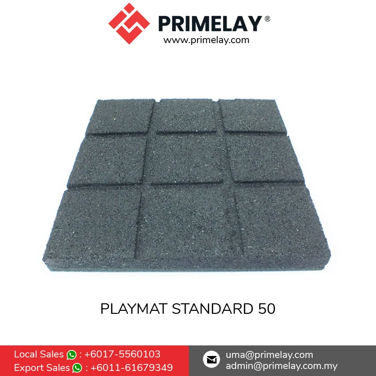 Malaysia Origin Exporter of Smooth Surface 50mm Thickness Rubber Flooring Playmat SQ 50 for Swimming Pool Surrounded Flooring