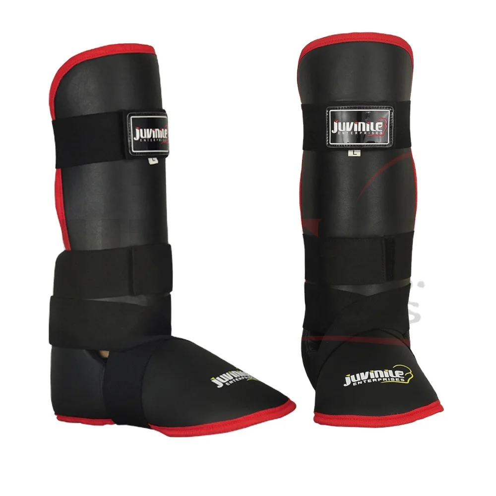 Customized Karate shin guard made of PU leather high quality boxing equipment supplier OEM ODM manufacturer