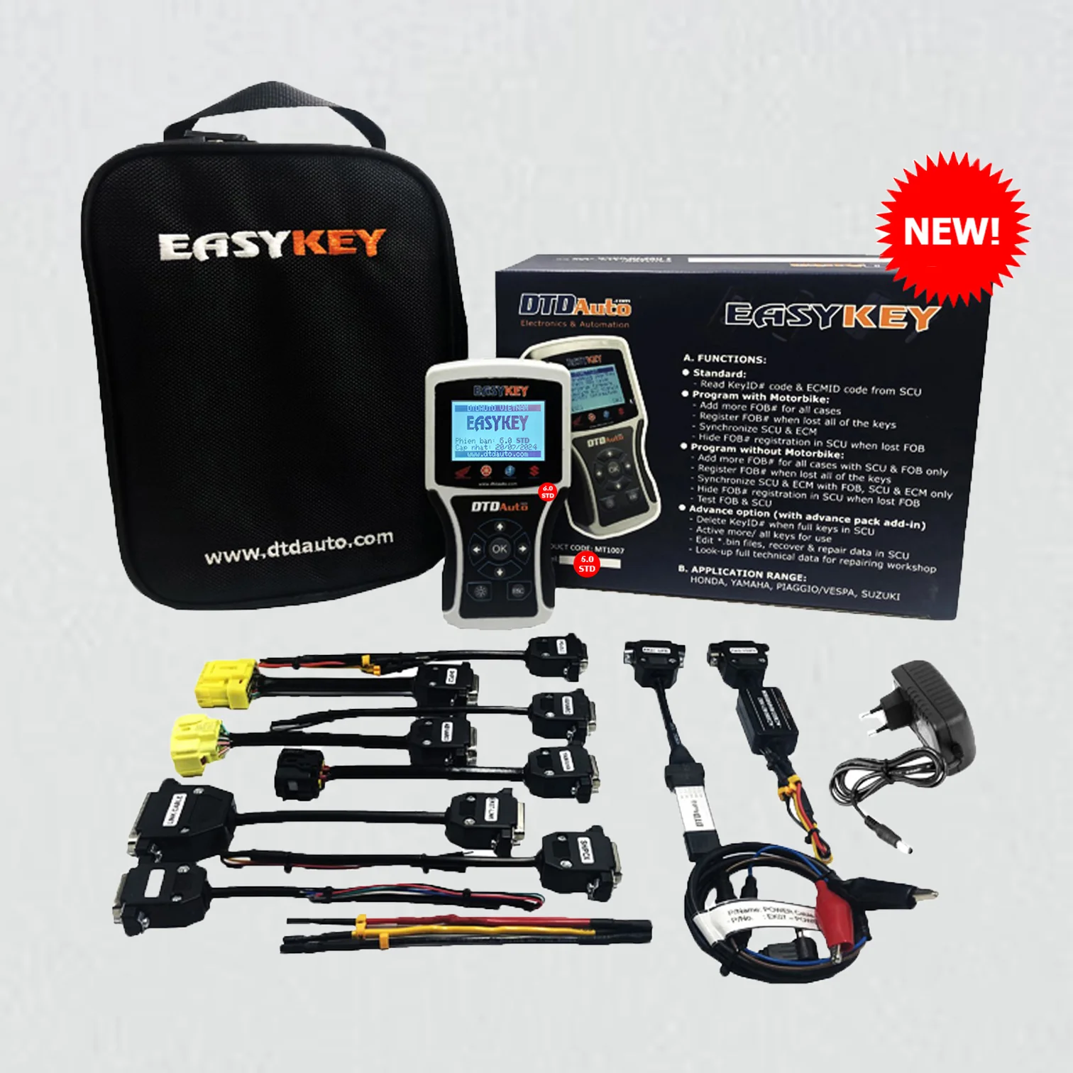Мотоцикл Easykey имеет смарт-ключ программист для HON.DA YAMAHA SUZUKI: Register FOB # регистрация ключей с KEYID PN