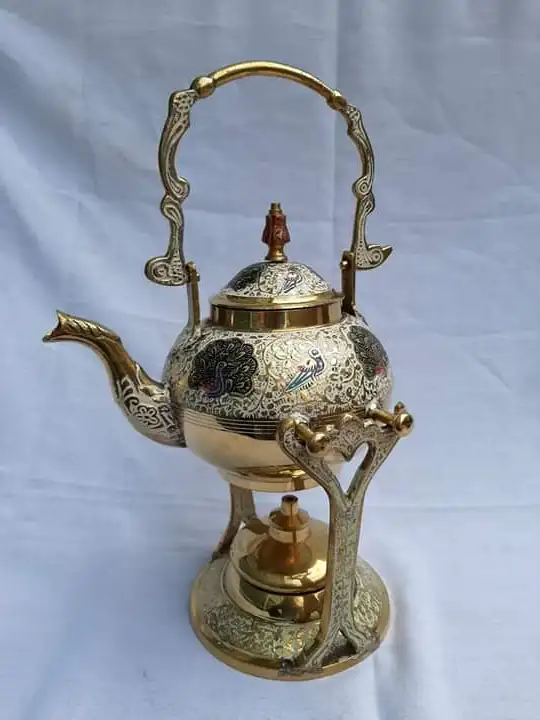 INDIA Antique best Quality Brass Spirit Kettle On Stand For home decoration wedding dinning table product