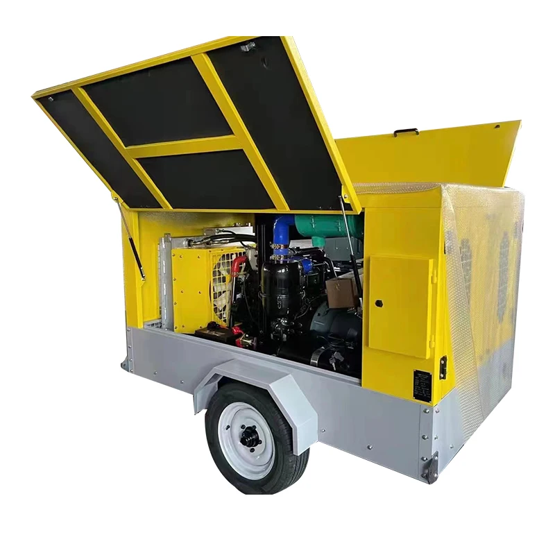 Industrial Heavy Duty Mobile Mining Diesel Portable Air Compressor 637 Cfm 18 Bar Engine Diesel Motor Yuchai Twin Engine