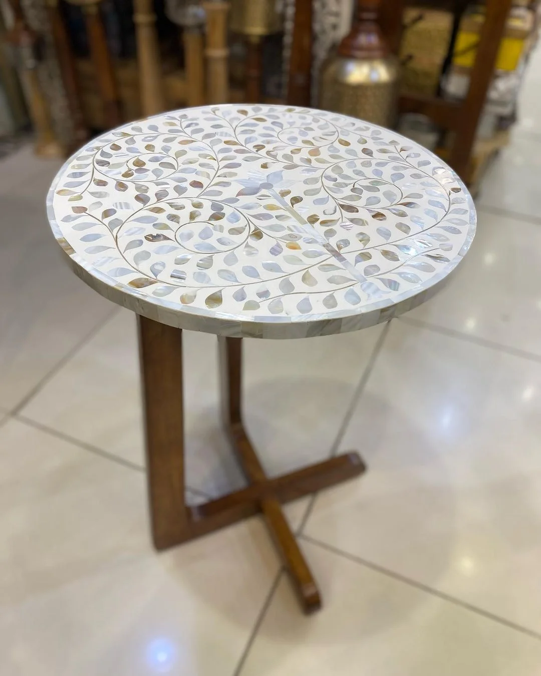 New design Round Mother of pearl Coffee Table Luxury Home Furniture Rustic Antique  Modern