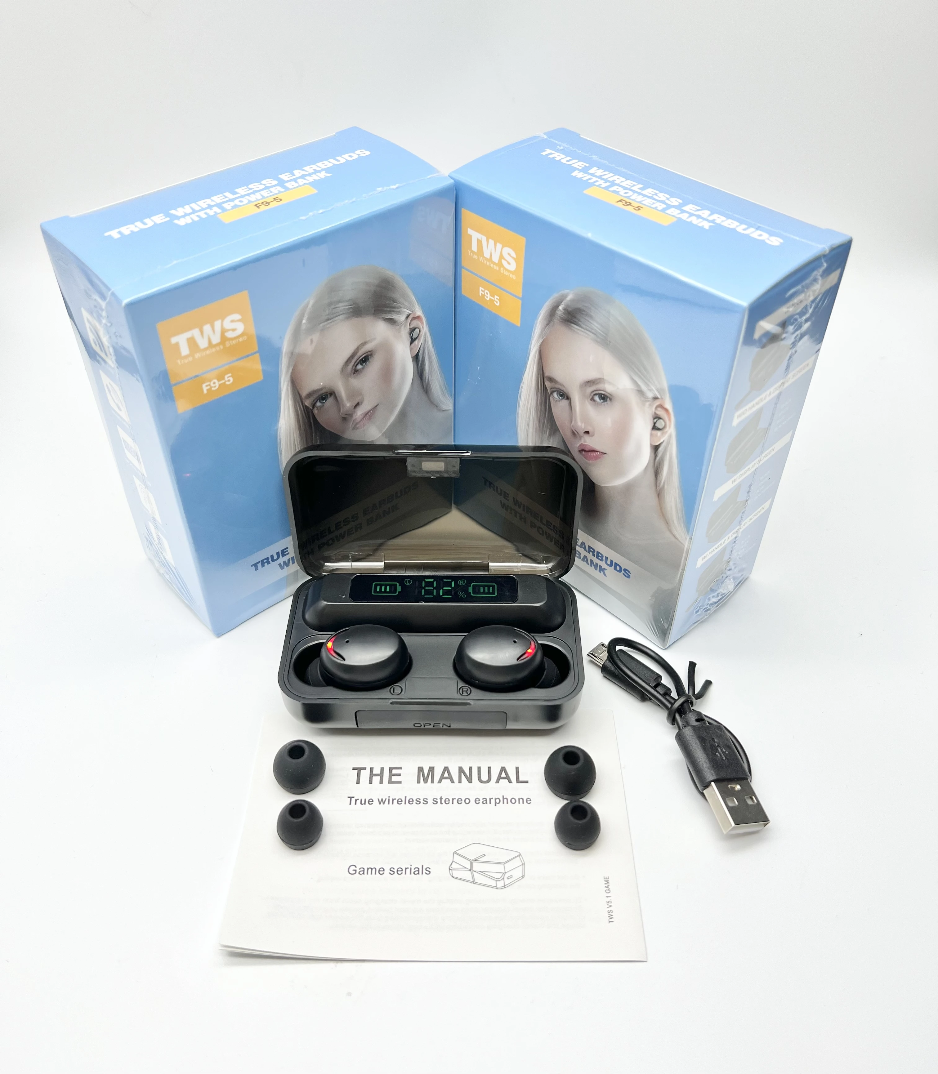 2022 Headphone Earbuds TWS F9 F9-5 F9-5C  Hifi True Stereo BT 5.0 Waterproof Led Display Wireless Earphone for F9-5 M10