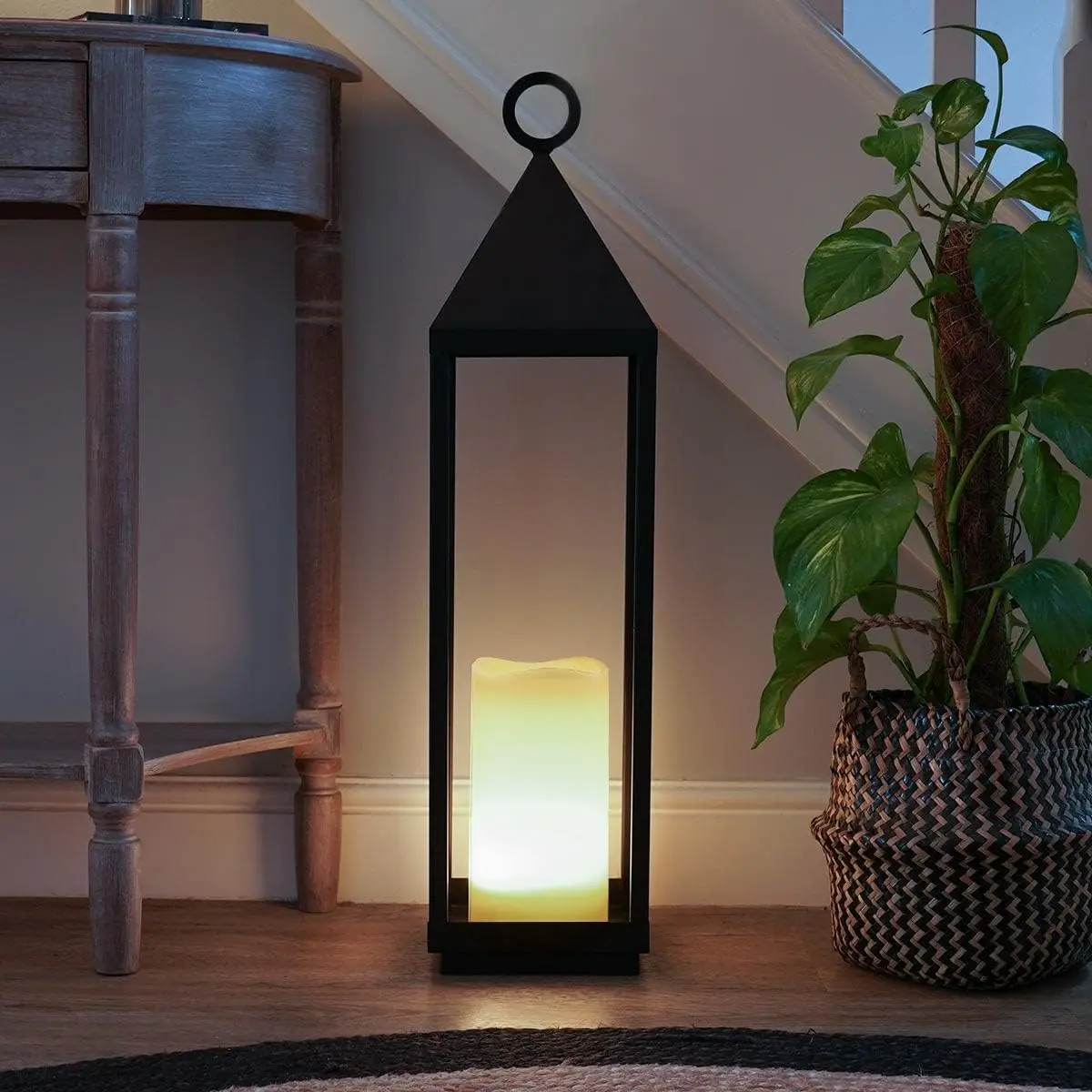 Festive Lights Outdoor Tall Oslo Candle Lantern  Black Frameless Decorative Led Light Garden Decoration At Reasonable Price