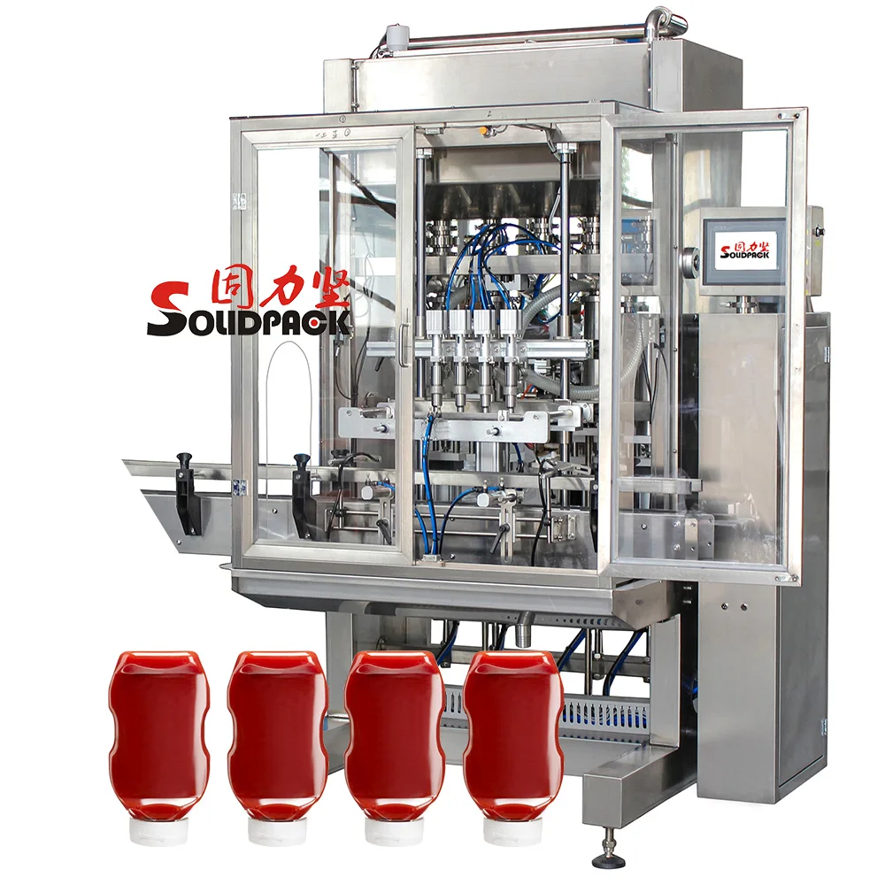 Solidpack maquina de tapado de salsa de tomate ajo llenadora de 2 litros