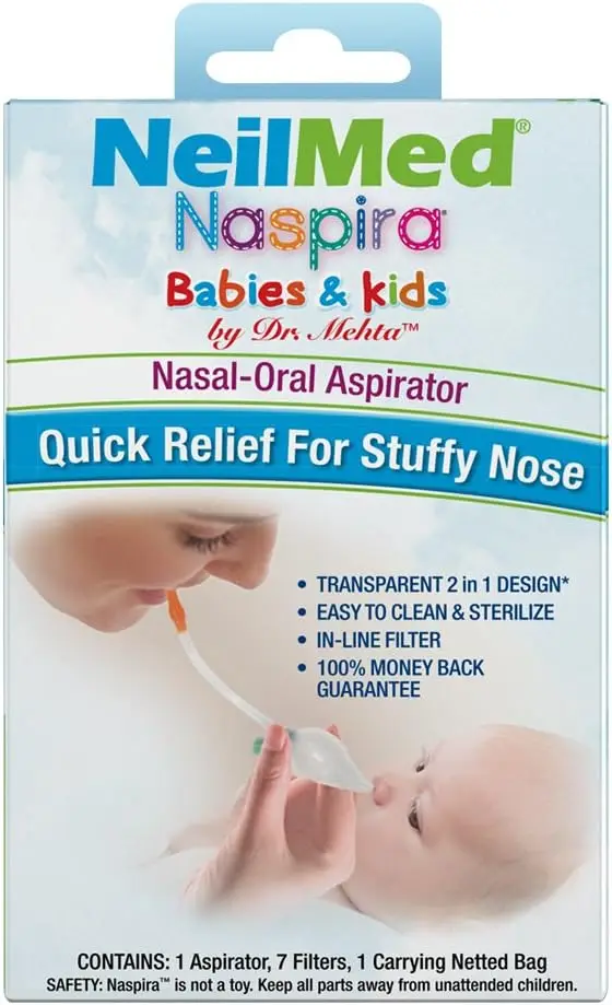 Neilmed Nasal-Oral Aspirator For Babies & Kids Quick Relief For Stuffy Nose & Congestion Relief