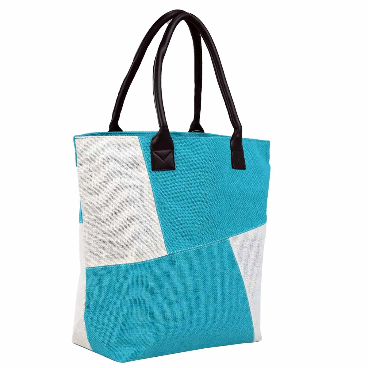 Nice looking jute shoulder bag for travels marketing gifting with leather handle & outside pocket made in West Bengal India