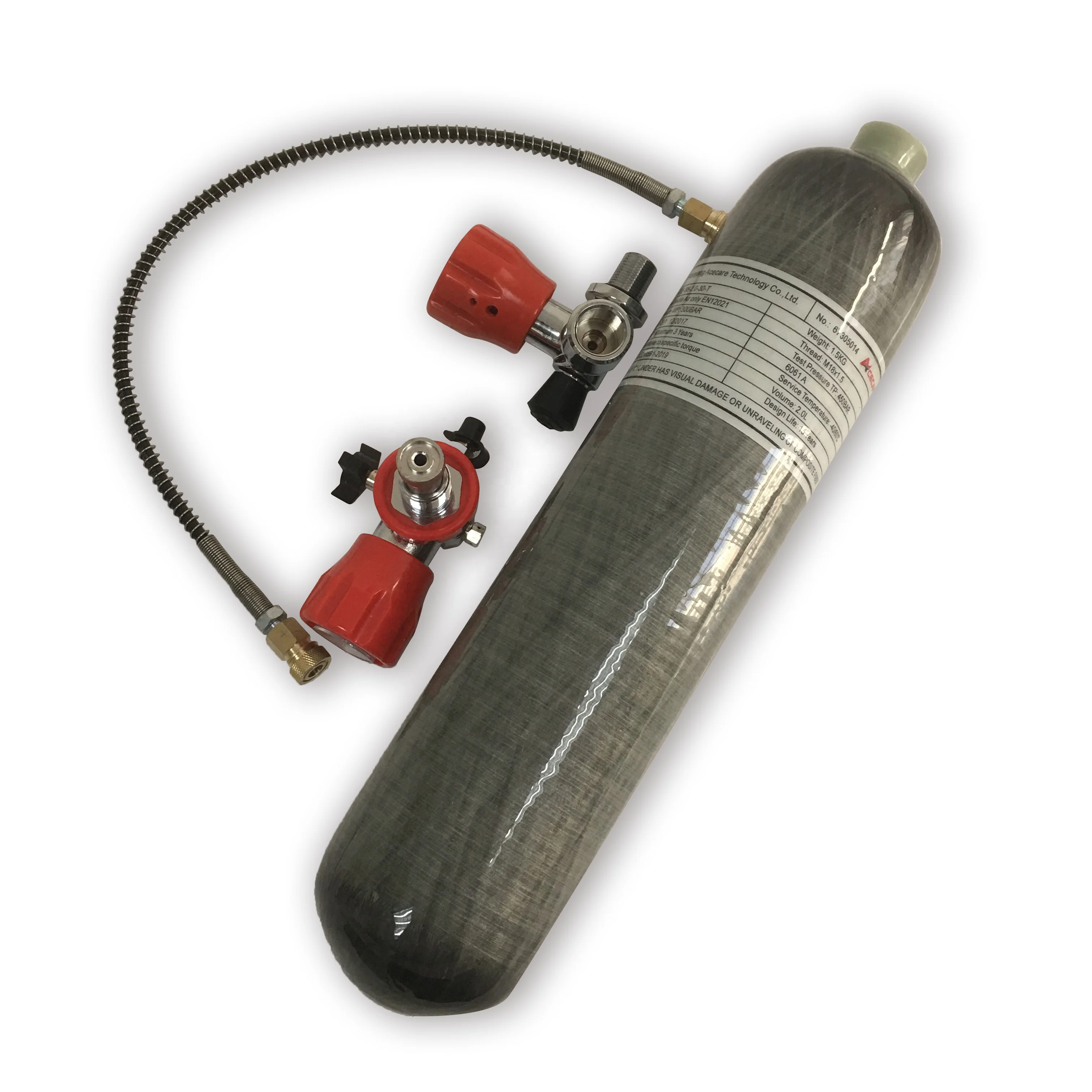 2L CE Carbon Fiber Cylinder 300Bar 4500Psi Paintball Tank with Filling Station and Valve