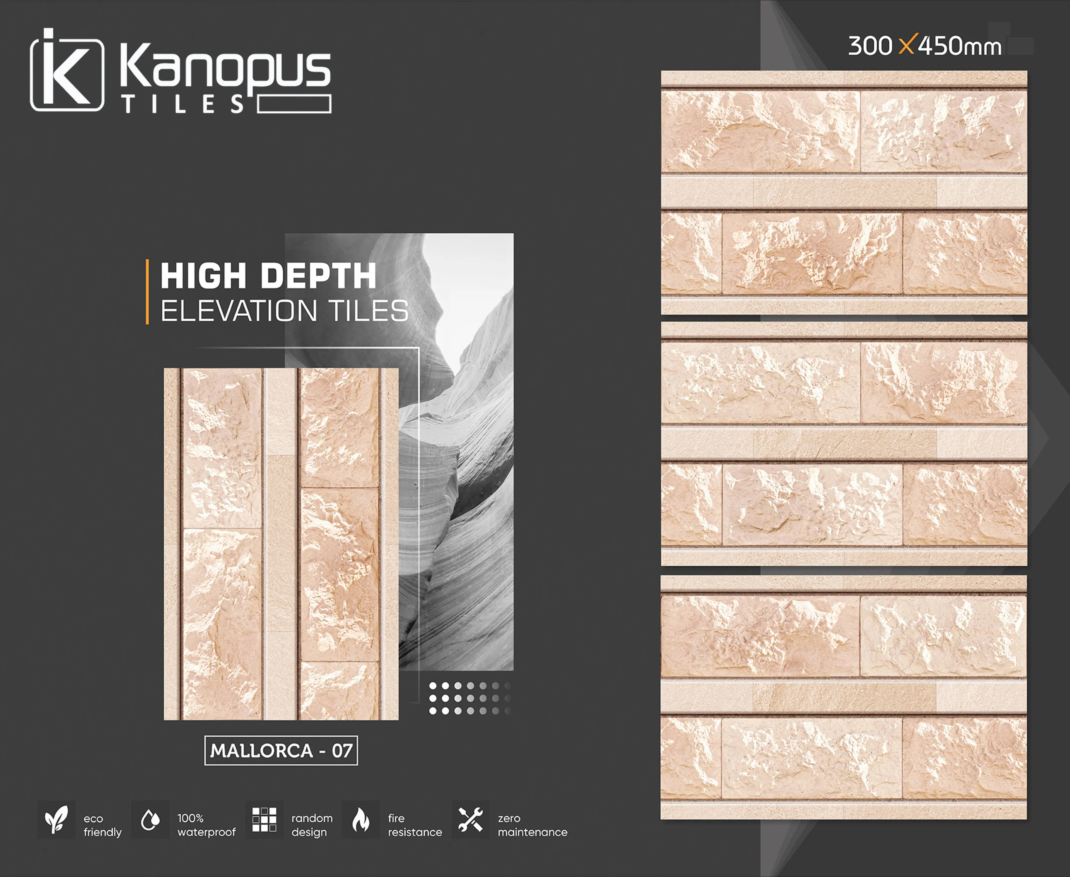 Cheap Price Ceramic Exterior & Interior 300x450mm Glazed Wall Elevation Stone & Brick Design Porcelain Tiles For Wall