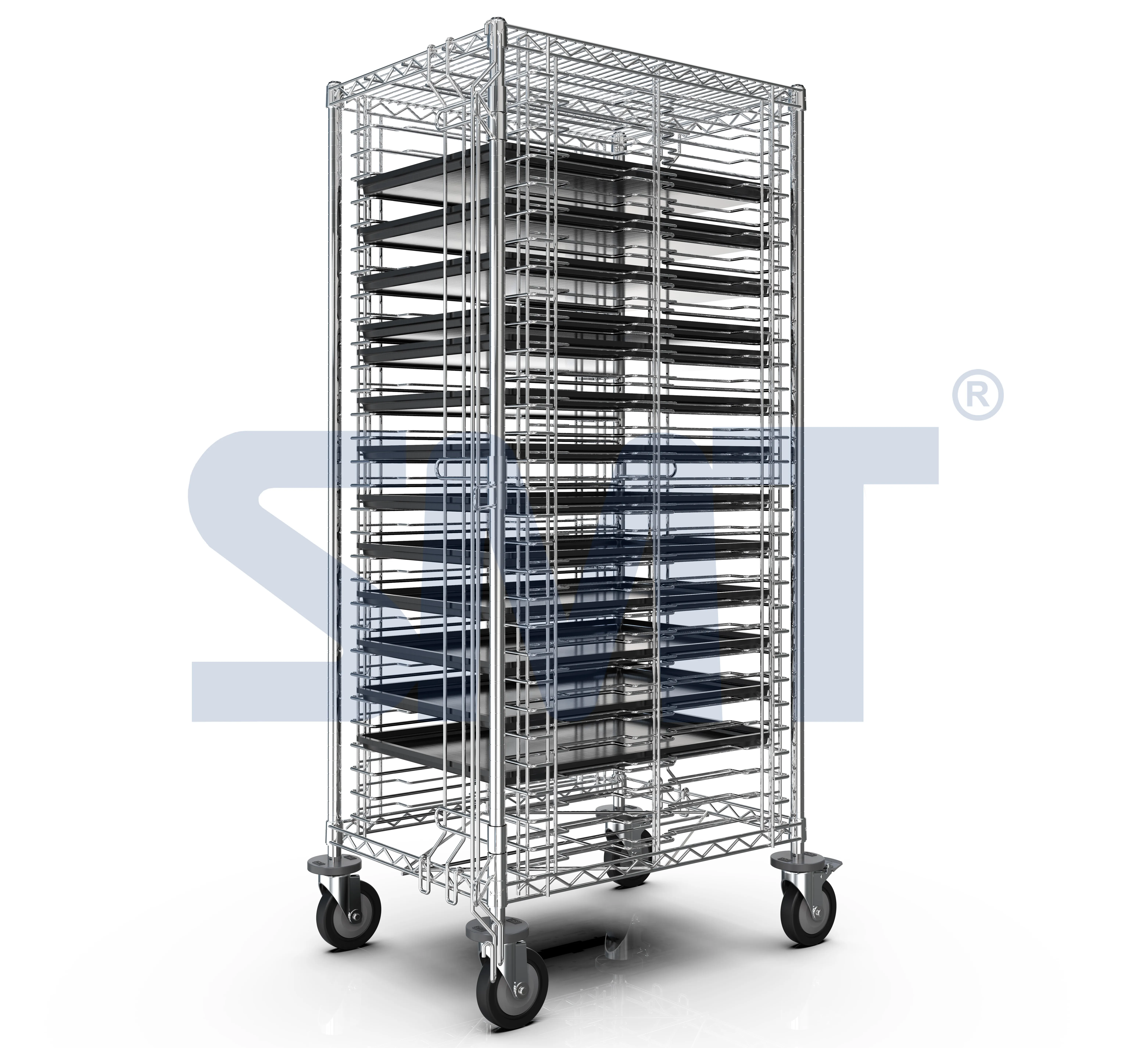 Hot Selling Transport Storage SMT Stainless Steel PCB Cart Handling Industrial Cleanroom Cart
