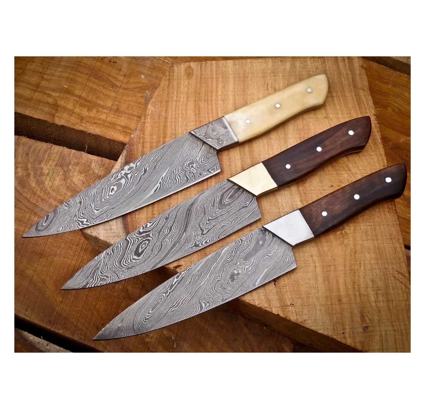 Blaydz Best Quality Custom Damascus Chef Knife Hand Forged Kitchen Knife With Italian Leather Sheath