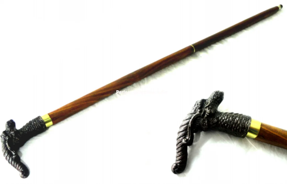 wooden carved walking stick elderly/High Quality Folding Dismantle Wooden Cane Walking Sticks Brass Handy smooth Grip Handle