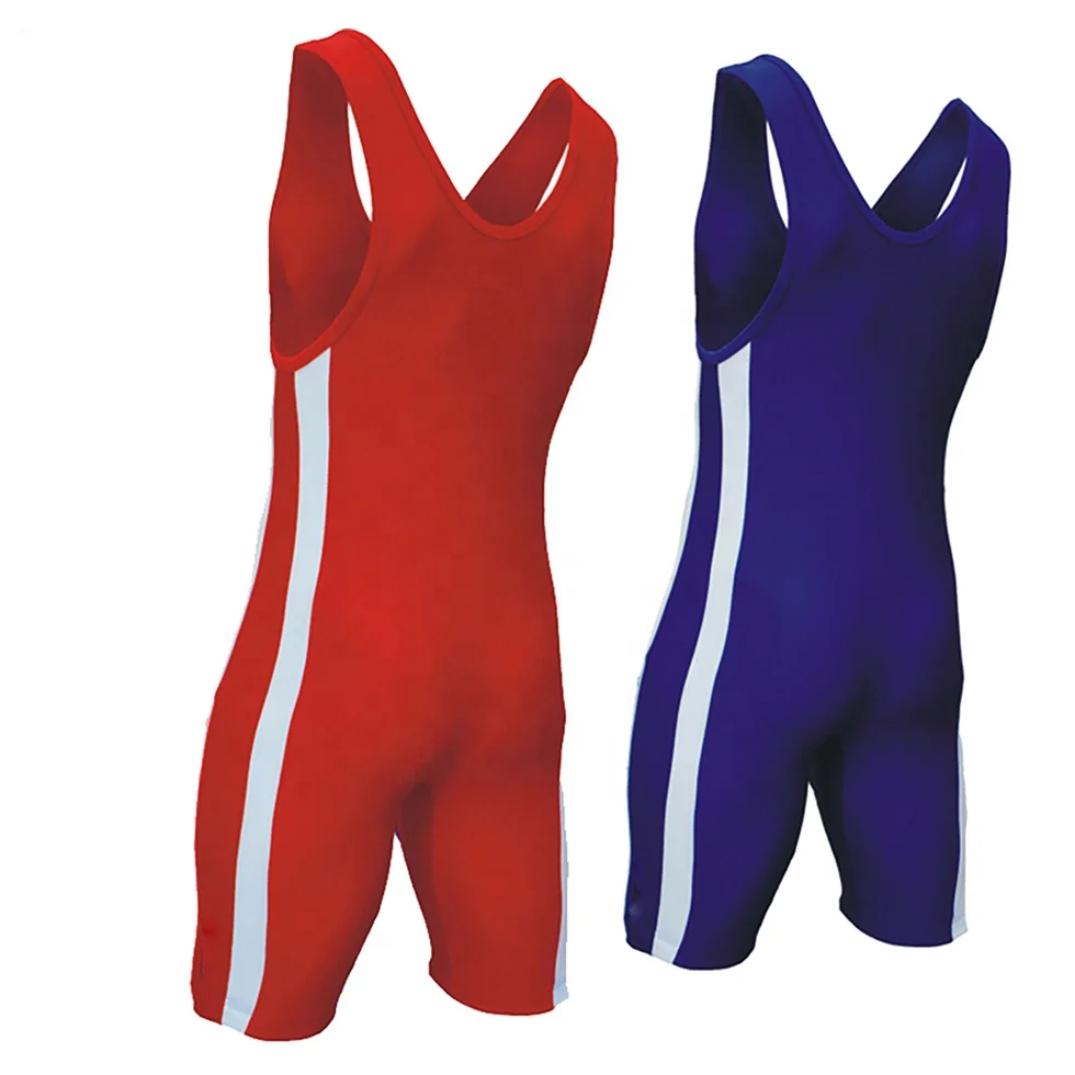 New Custom Design Apparel Wholesale Quality fabric Spandex / Polyester OEM workout singlet with side panel breathable wrestling