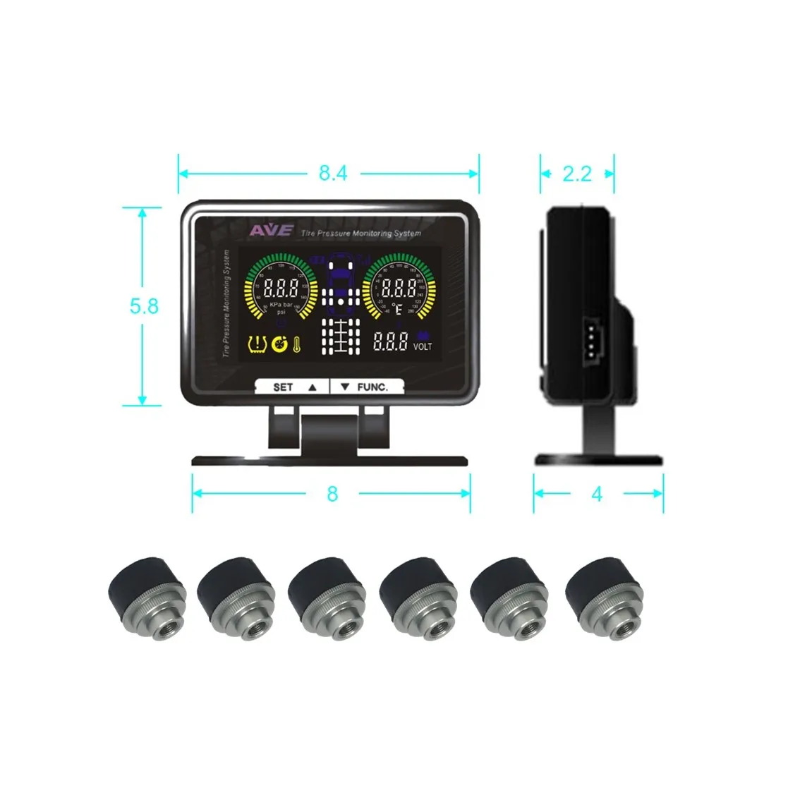 Wireless 6 wheel external sensor TPMS
