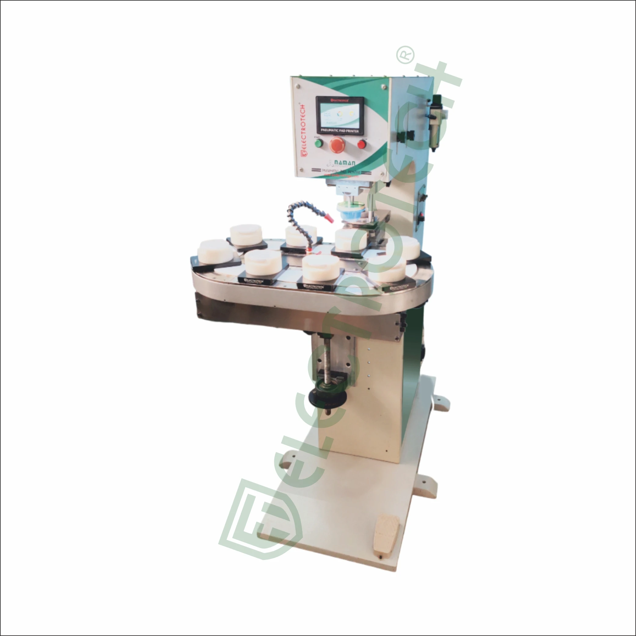 2 color pneumatic pad printing machine sealed ink cup with 8 station oval conveyor for plastic balls toys speakers pad printer