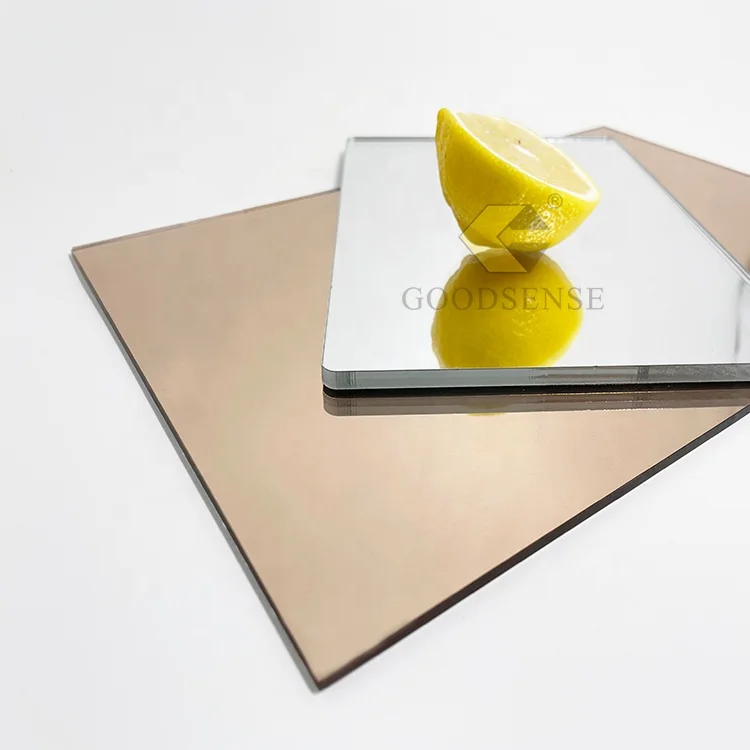 Goodsense Polycarbonate Rose Gold Single Sided Mirror Sheet Manufacturer Organic Plastic Roof Wall Sticker for Signage Design