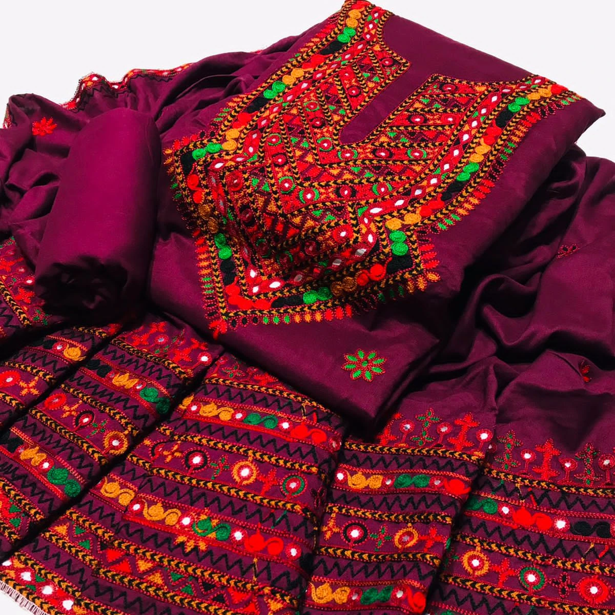 unstitched suit fabric embroidered punjabi dresses