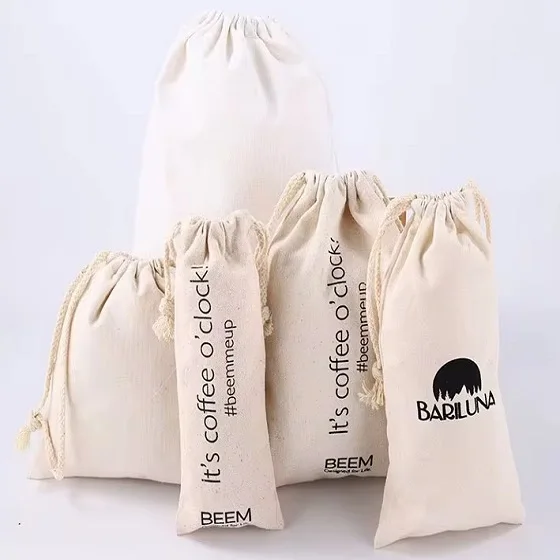 Muslin Cloth Party Favor Bag Cotton Storage and Grain Bag for Promotions