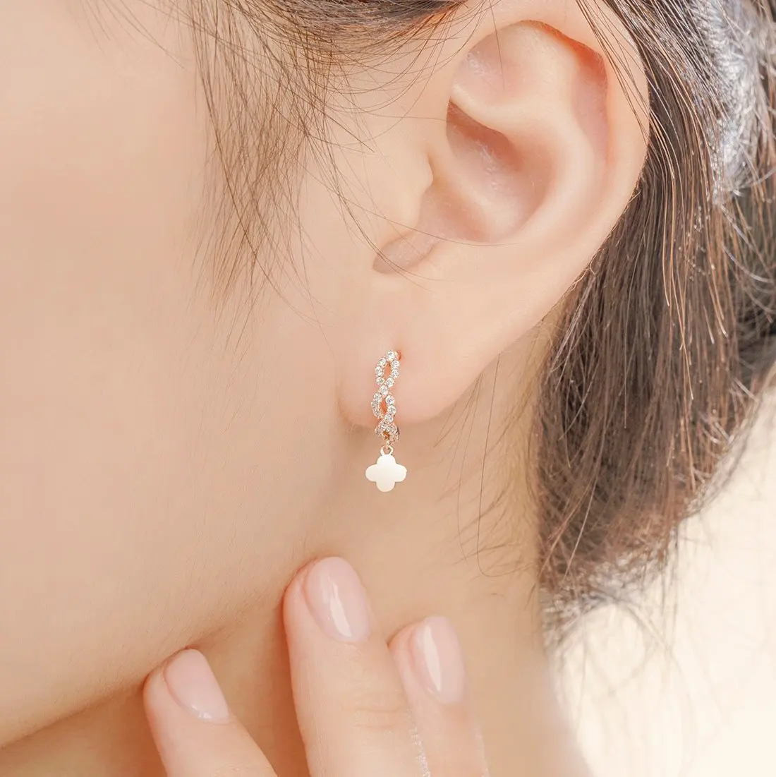 9K,10K,14K,18K solid gold stud earrings rose gold drop earrings trendy 2022 for women   - HTJ BRAND BTPTB334