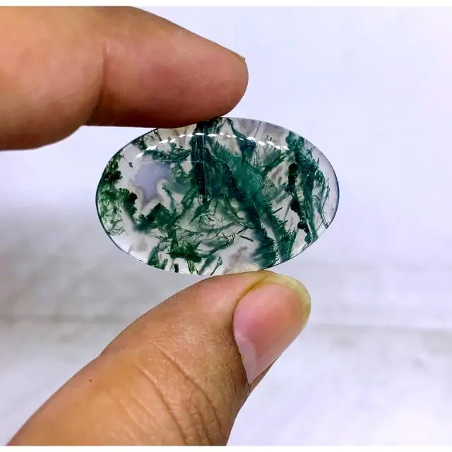 Natural Green Moss Agate Loose Gemstone Wholesale Moss Agate Cabochon Loose Moss Agate Crystals Gemstone For Making Jewelry