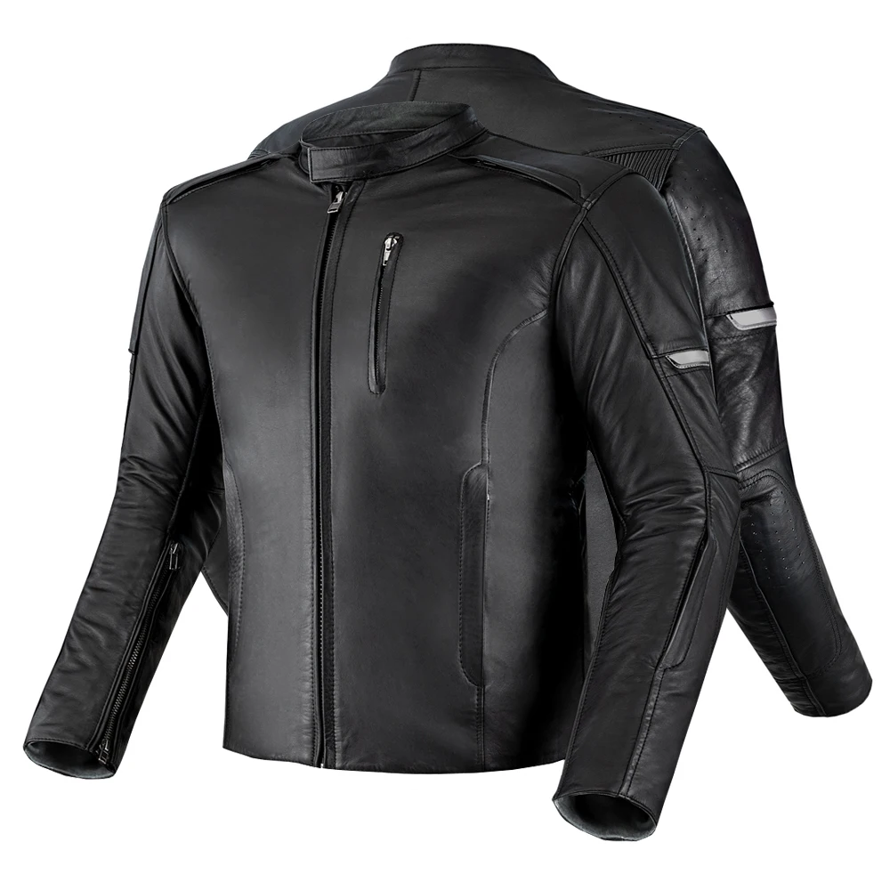 CE approved Motorcycle best classic bike riding leather jacket with quilted arms and cowhide 100% Genuine leather