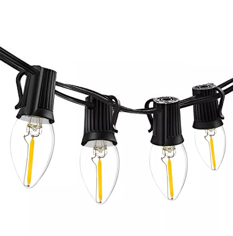 Strawberry Faceted Shaped Christmas Decorative Filament Bulbs 2200K Warm White For Wedding Party C7 /C9 Led Bulbs  String Light