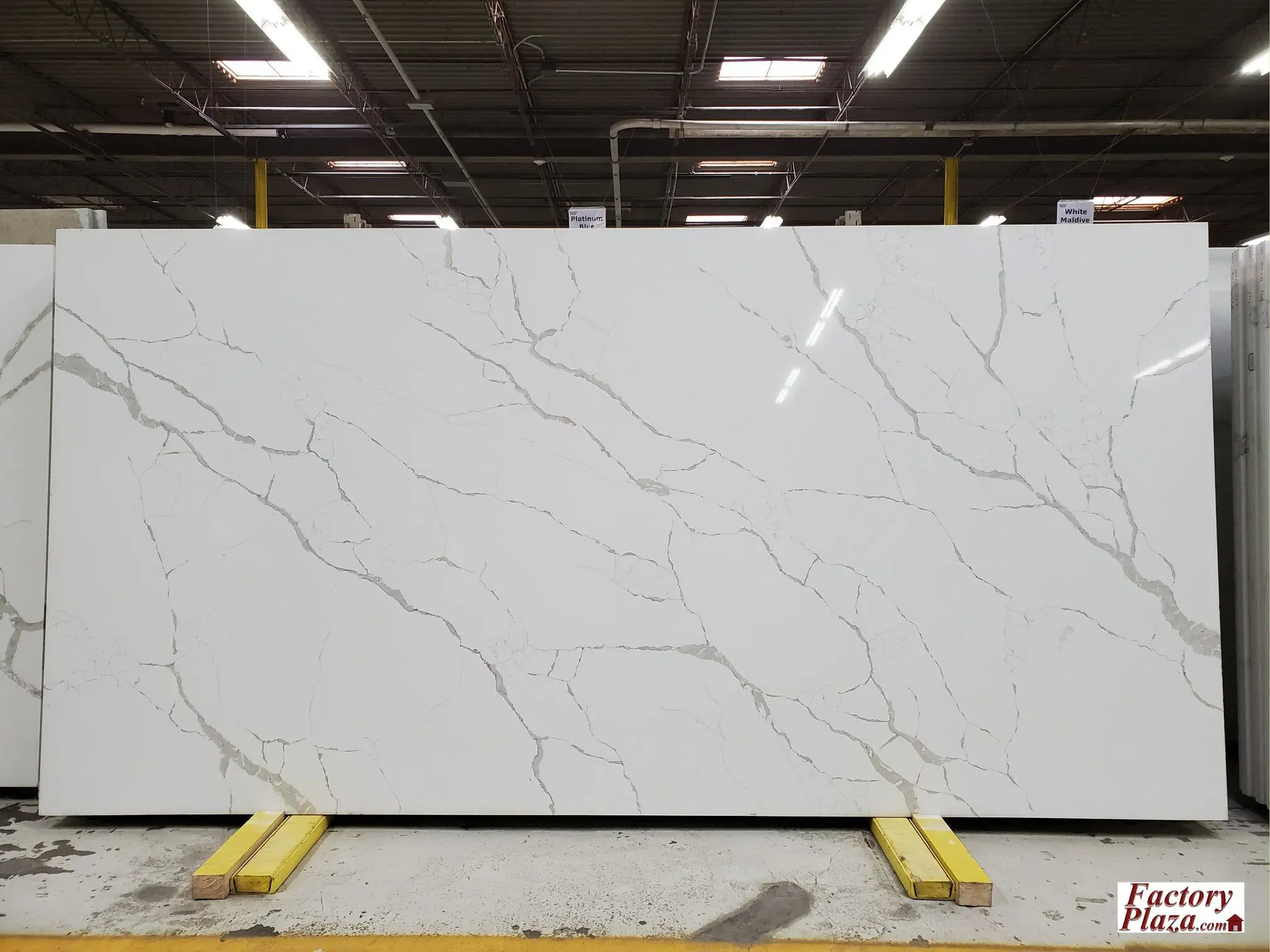 Polished calacatta white artificial stone marble slabs cuarzo quartz