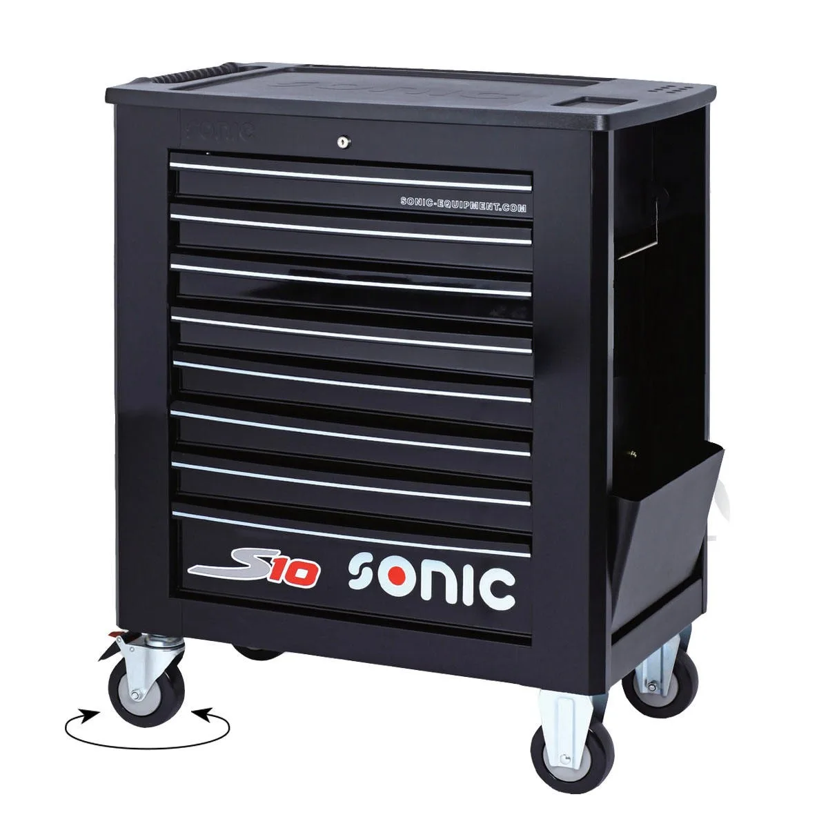 Total 7 drawers Export Store 688mm Tool Box Width Taiwan SONIC S8 7-DRAWER Black Color TROLLEY WITH 267PCS TOOLS (Y00000297)