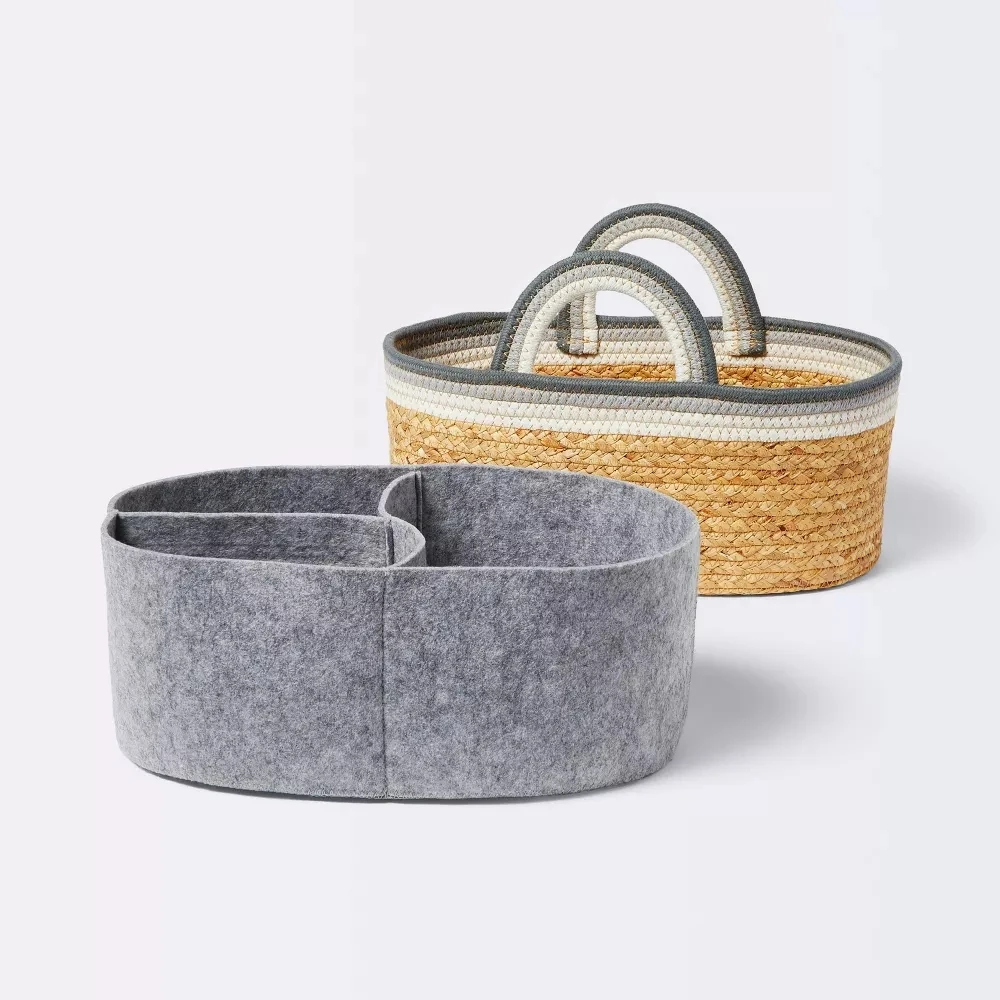 New Style Vietnam Straw Seagrass Woven Baskets Handmade Storage Hamper Rattan Clothing Organizer Wholesale Vintage Style