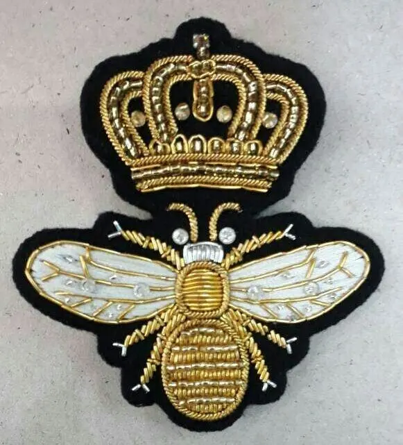 new fashion  hand embroidery bullion wire brooch HAND  fashion brooch custom made jacket patches Caribou pin