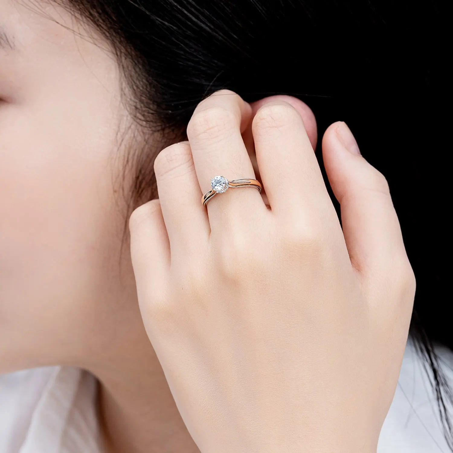 Best Selling Classics 14K GOLD JEWELRY Engagement Ring 14K Gold Jewelry With Cubic Zirconia HTJ Brand Vietnam Manufacturer