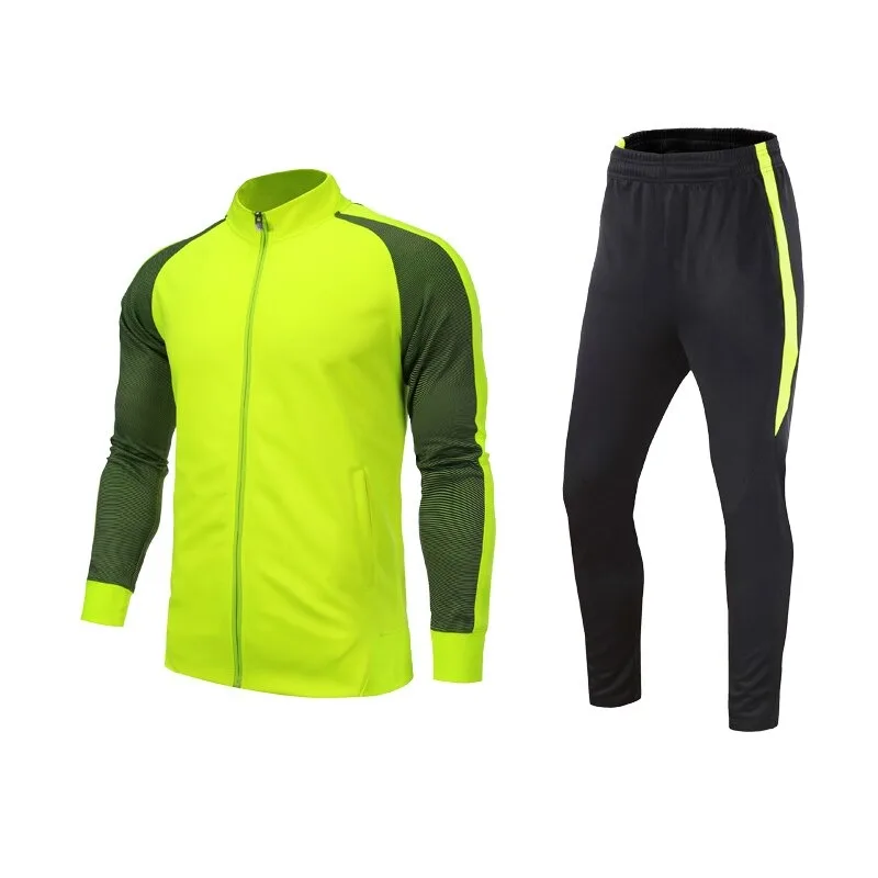 New Men Women Jacket Pants Polyester Training Suit Soccer Match Appearance coat Long Sleeve Sportswear Sets Running Jogging Set