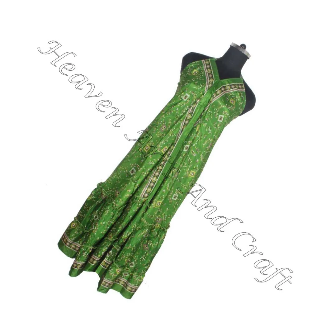 Women Summer Boho Maxi Long Dress Sundress Floral Dress Evening Party Beach Wear Vintage Silk Sari Dresses Ladies Elegant Dinner