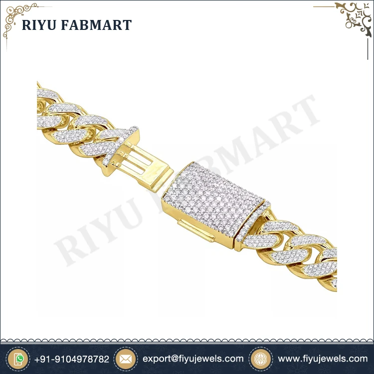 Latest Arrived Beautiful Unique Design 100% Natural and Lab Grown IGI - GIA Certified Diamond Cuban Link Chain for Bulk Buyers