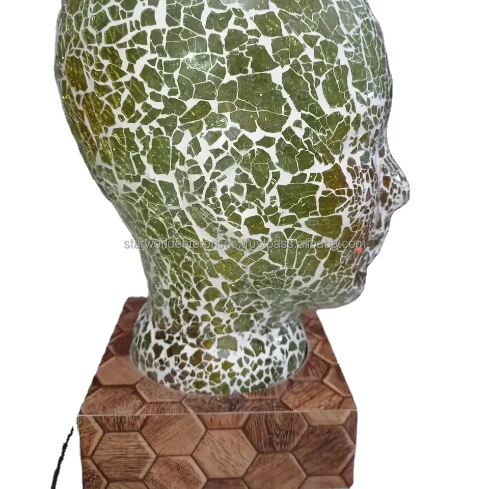 Man face quality mosaic glass table lamp Colorful Moroccan Bedside Stained Glass Lamp Turkish Swan Neck Mosaic Table Lamp