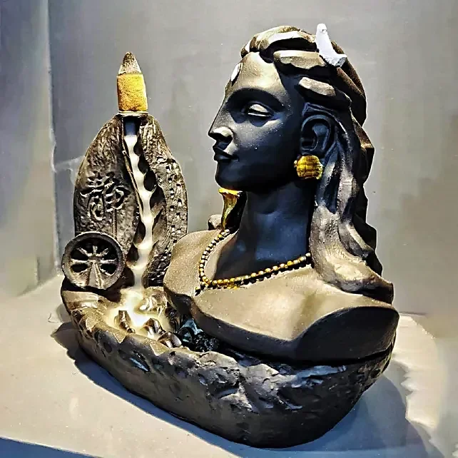 Being Trendy Buddha Smoke Backflow Cone Incense Holder Decorative Showpiece Religious SCULPTURE Resin Art Buddhism