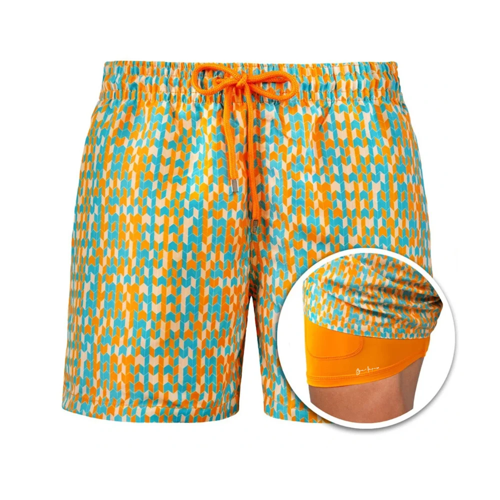Custom  Printed Summer Quick Dry Loose Swim Board Shorts For men and boys