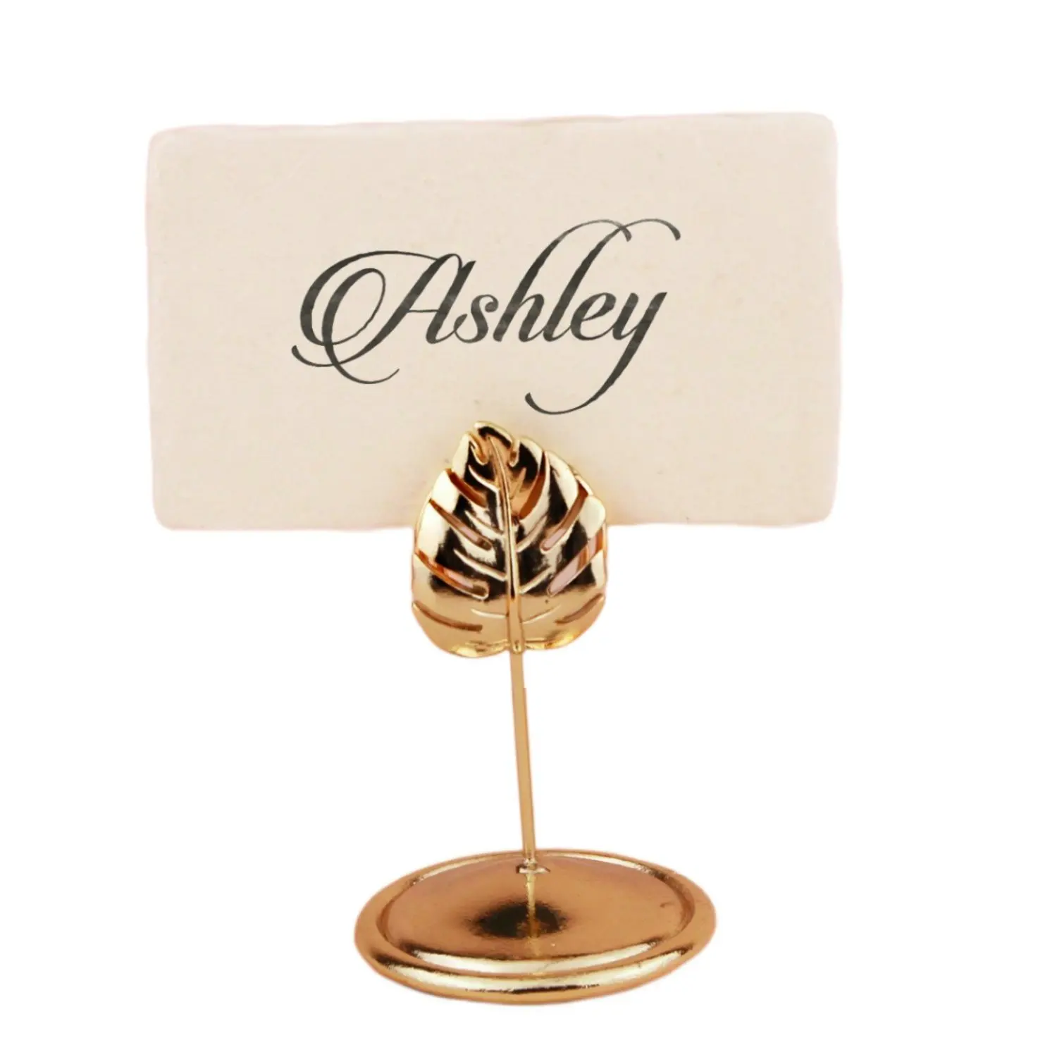 DECORATIVE STATIONERY GIFT TABELNUMBER HOLDER WEDDING TABLE NAME CARD HOLDER CLIPS PICTURE MEMO PHOTO STAND PALM LEAF GOLD